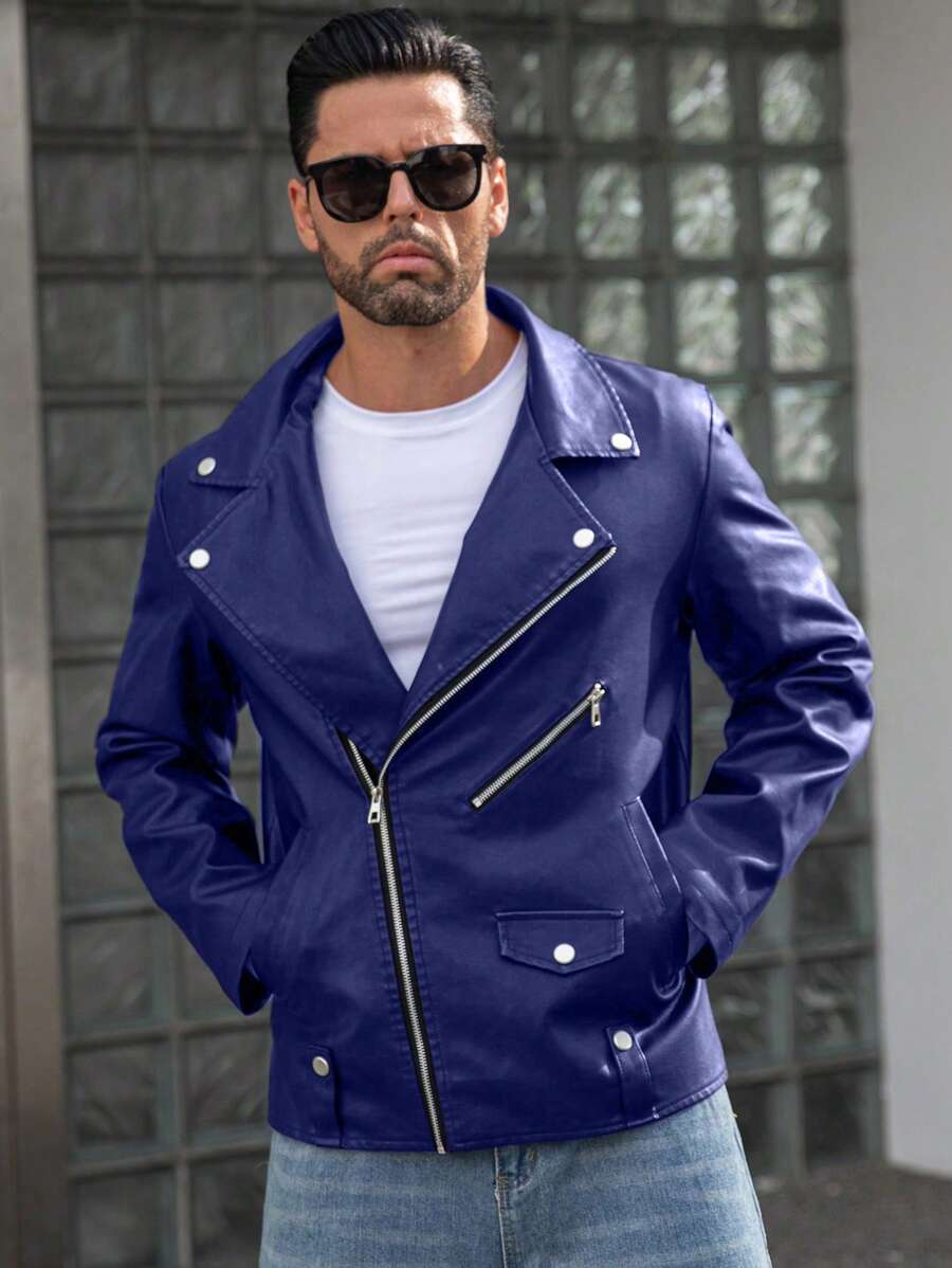 Veste classique en similicuir – Vêtements d'extérieur élégants pour hommes