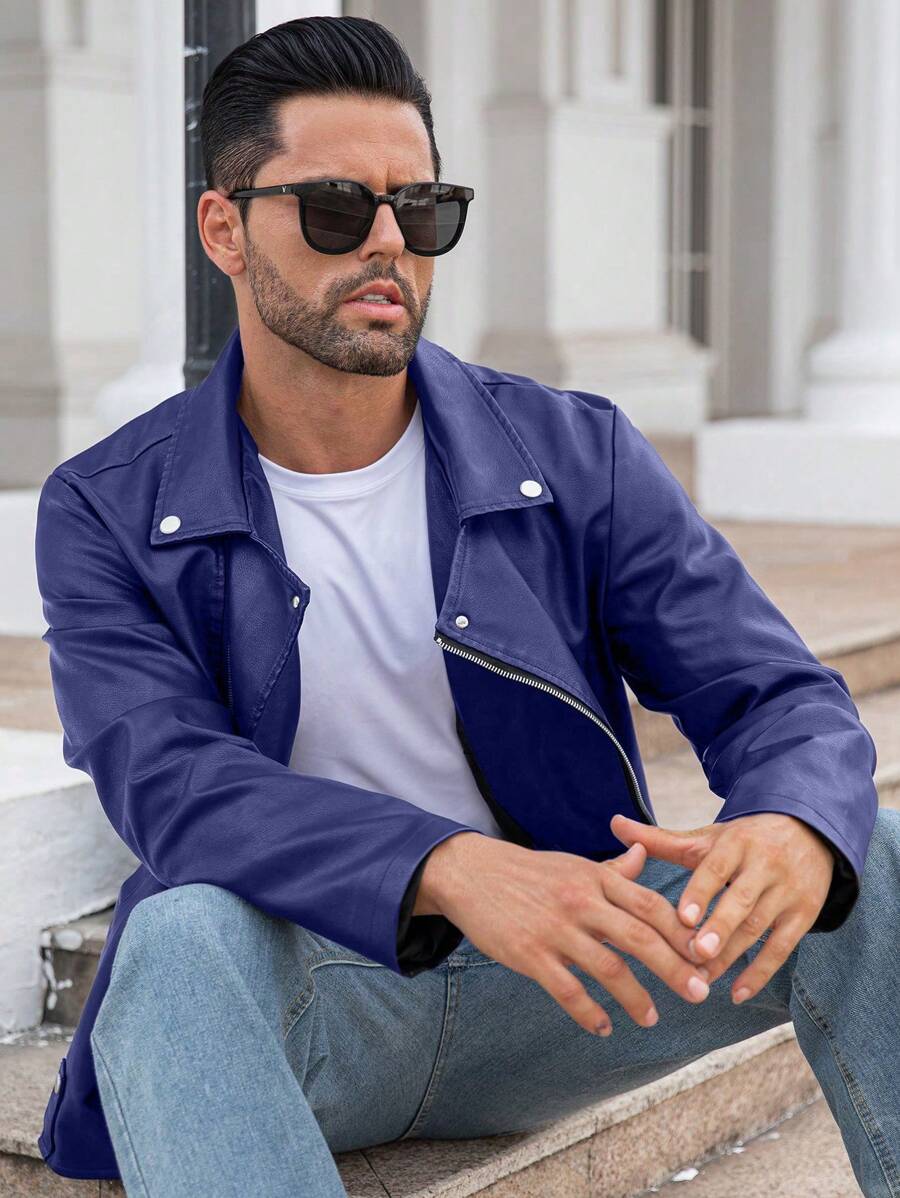 Veste classique en similicuir – Vêtements d'extérieur élégants pour hommes