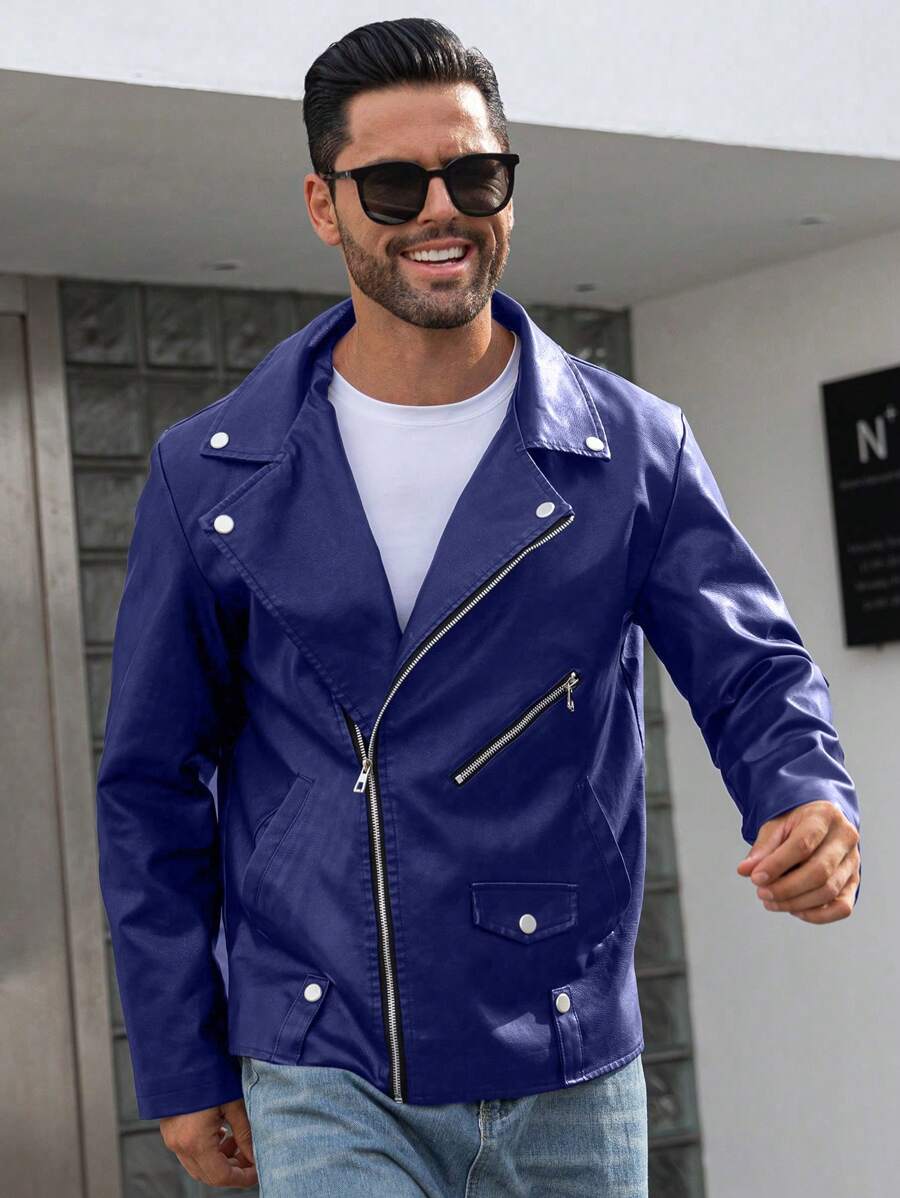 Veste classique en similicuir – Vêtements d'extérieur élégants pour hommes