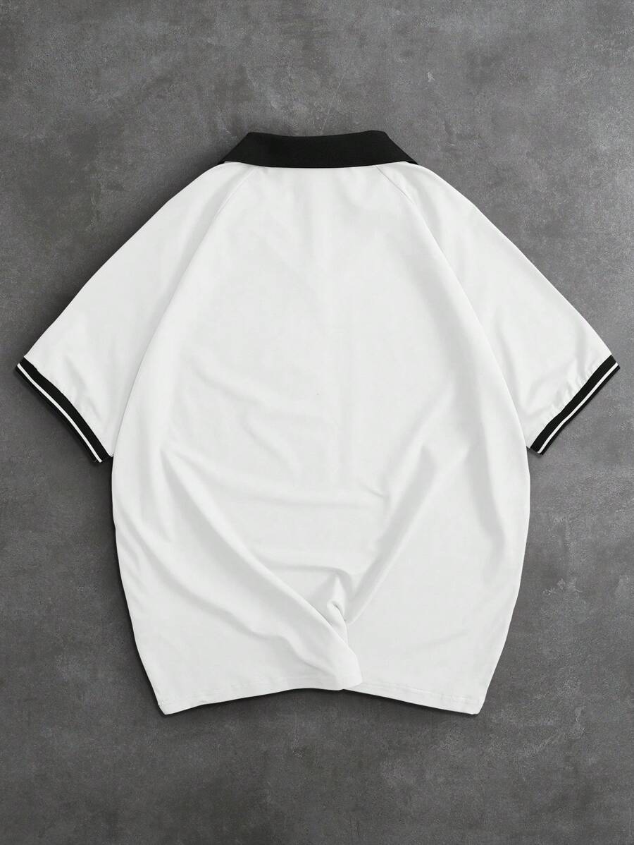 Polo à manches courtes imprimé numérique pour homme, style sport décontracté