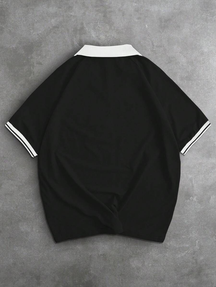 Polo à manches courtes imprimé numérique pour homme, style sport décontracté