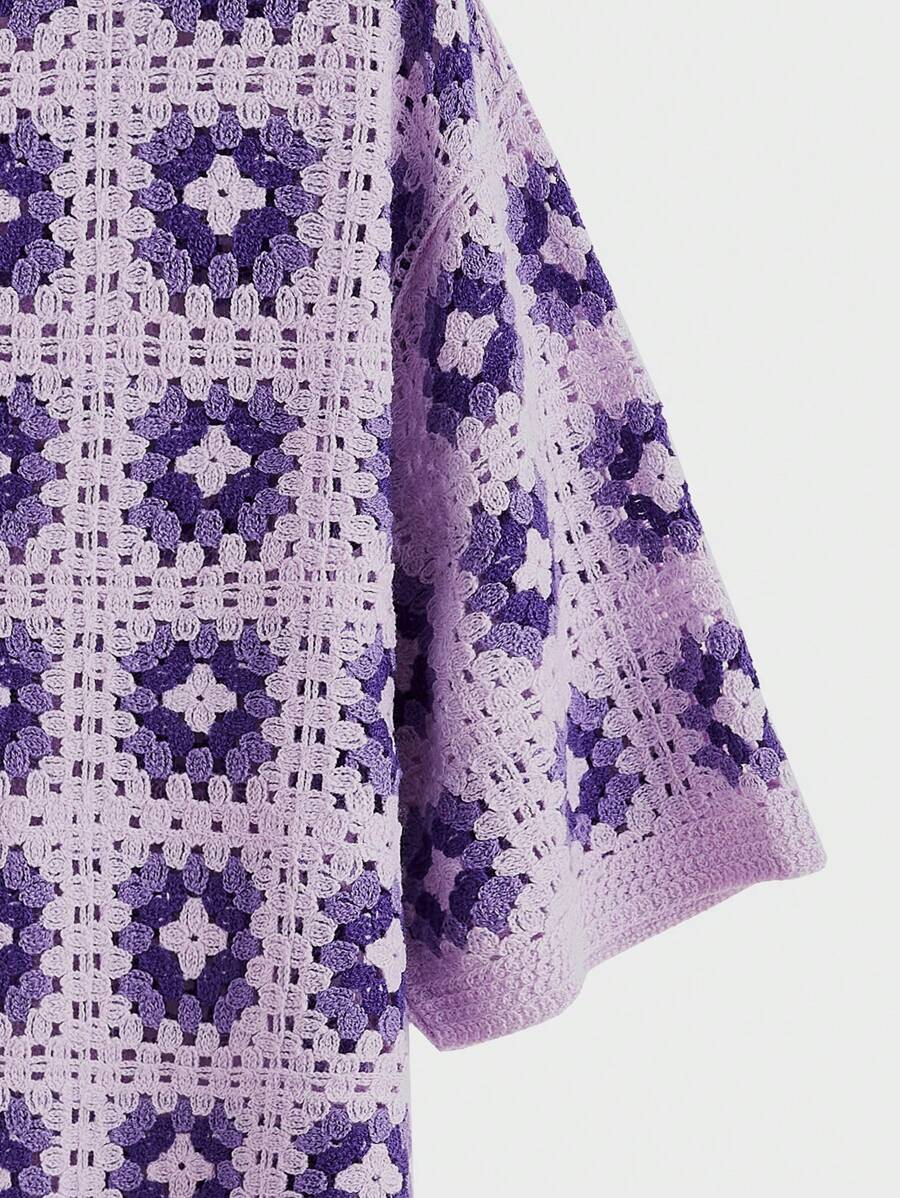 Chemises au crochet tendance homme col cubain été style vintage