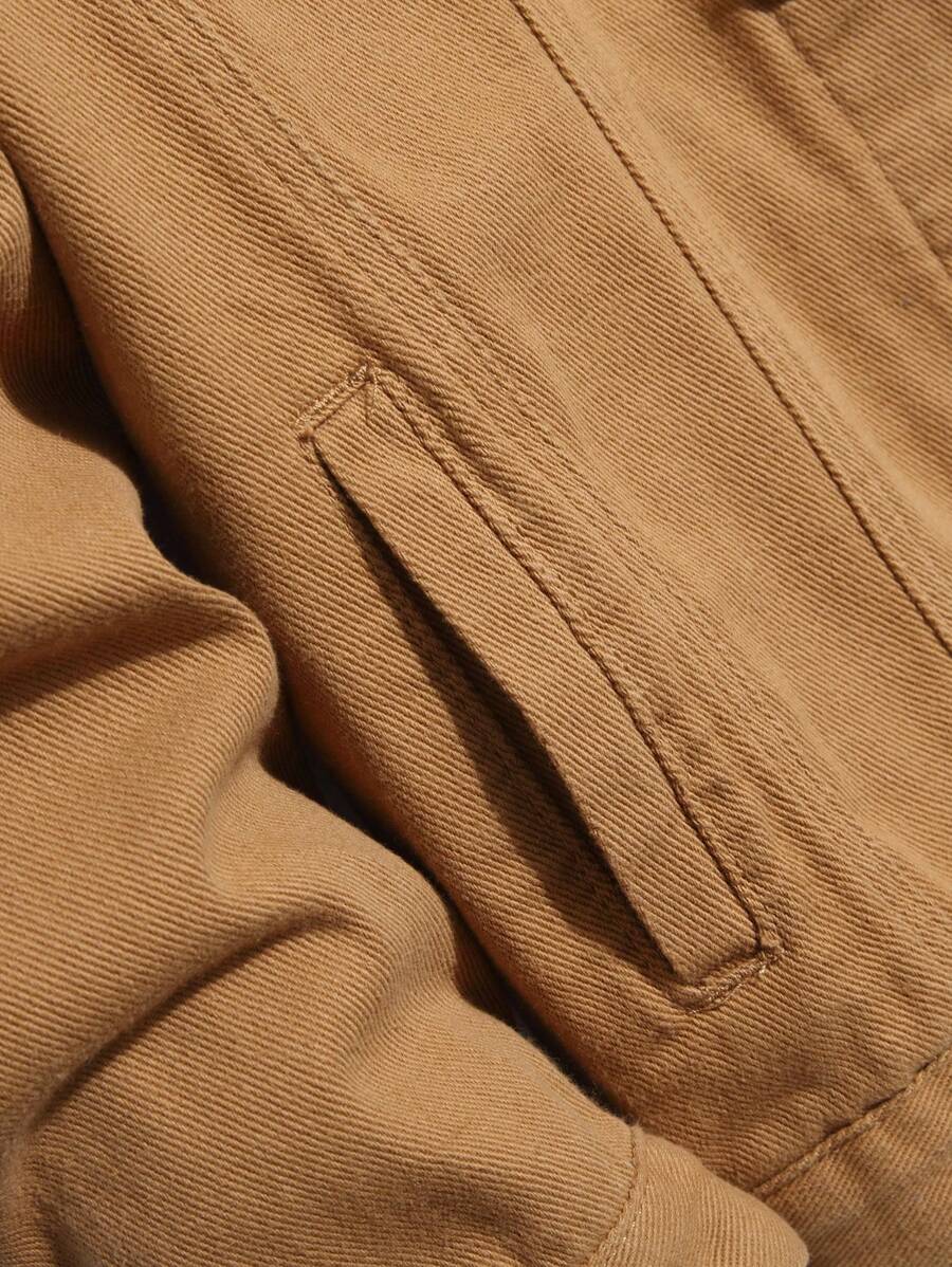 Chemise en jean décontractée à coupe ample et couleur unie pour homme