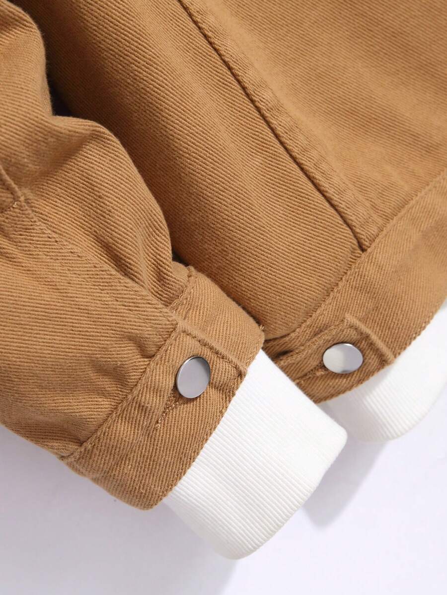 Chemise en jean décontractée à coupe ample et couleur unie pour homme