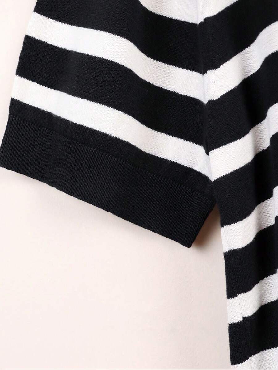 Chemise décontractée à rayures et col ras du cou - Mode masculine au quotidien