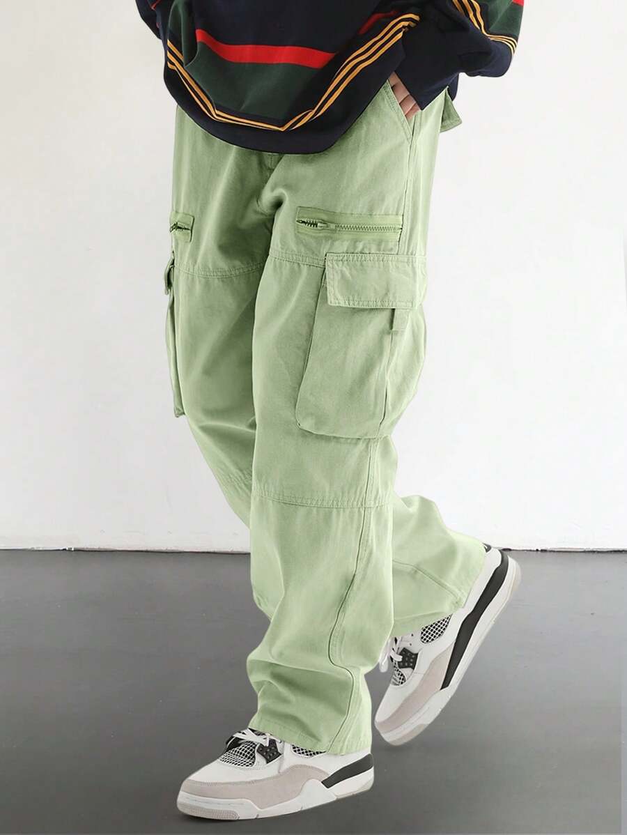 Pantalon cargo homme coupe ample avec poches rabat style décontracté