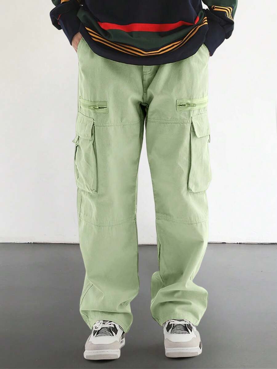 Pantalon cargo homme coupe ample avec poches rabat style décontracté