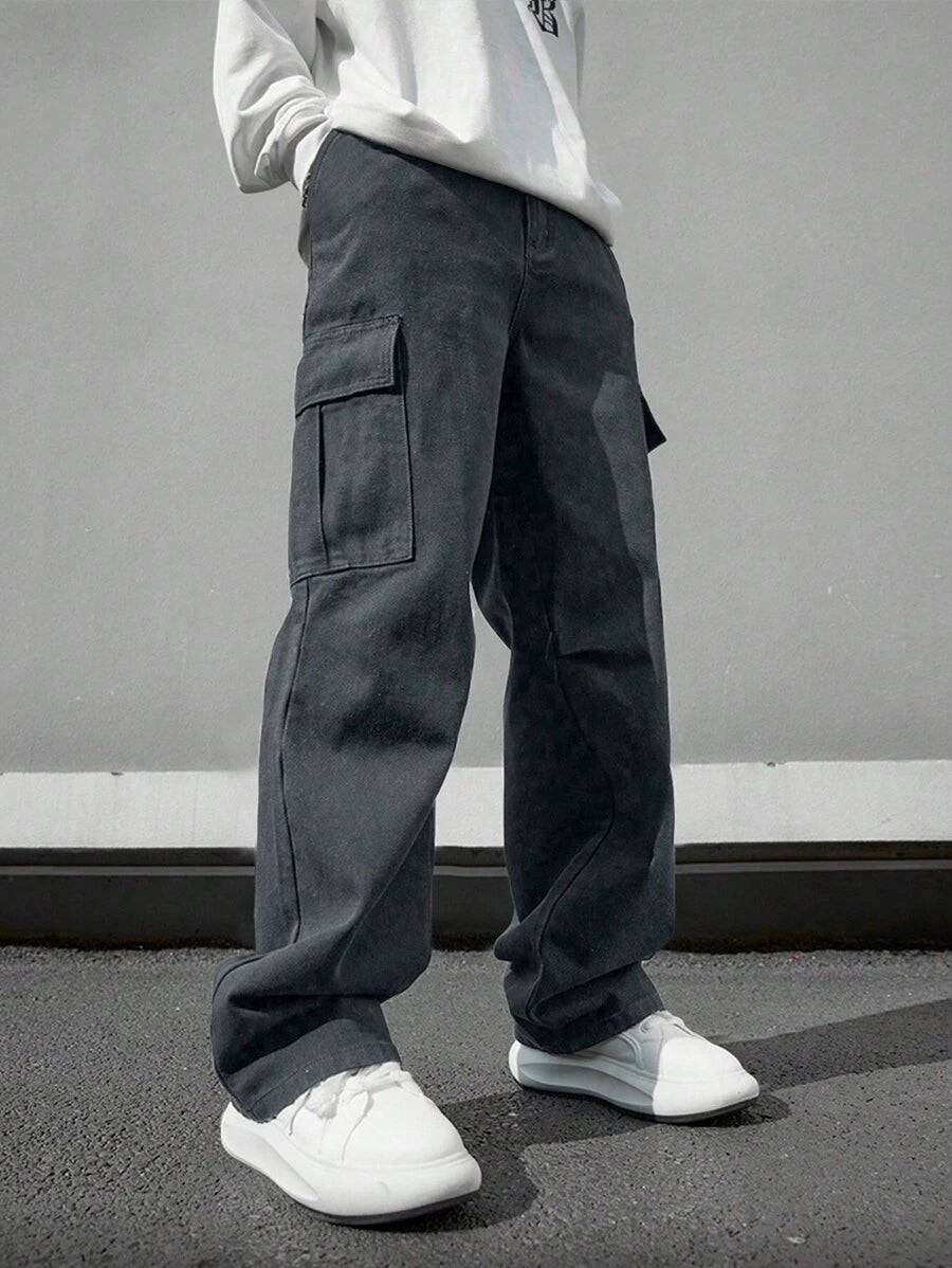 Pantalon cargo décontracté streetwear multi-poches pour homme