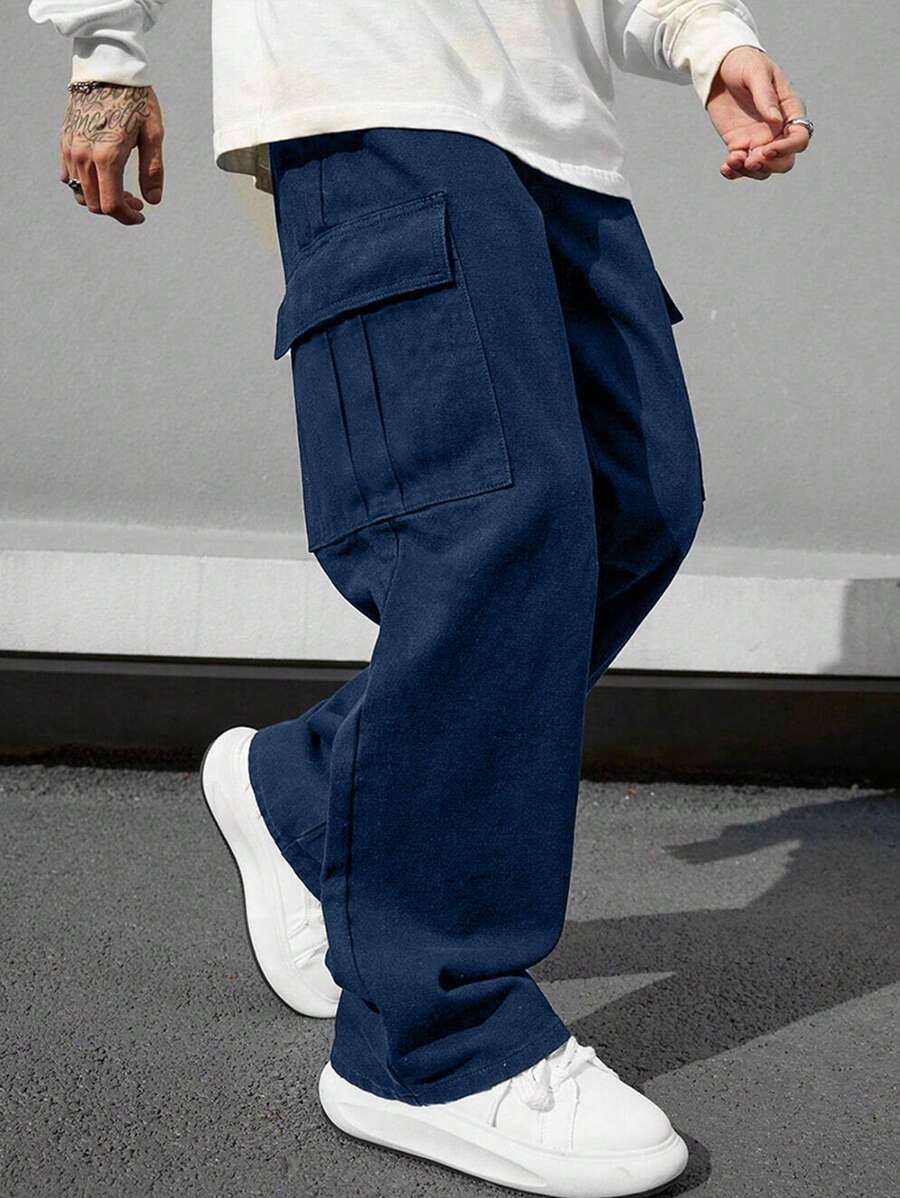 Pantalon cargo décontracté streetwear multi-poches pour homme