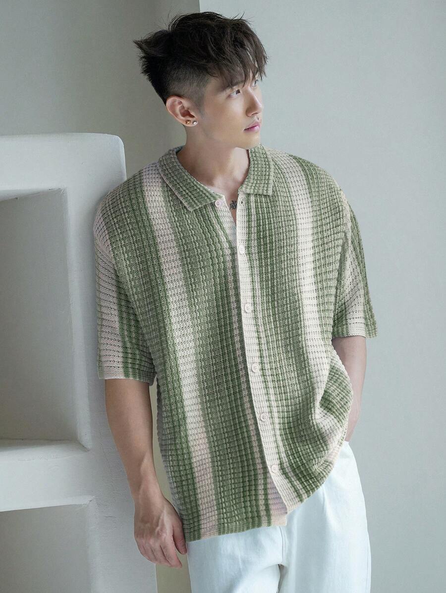 Chemise au crochet à manches courtes avec col à revers — décontractée et légère