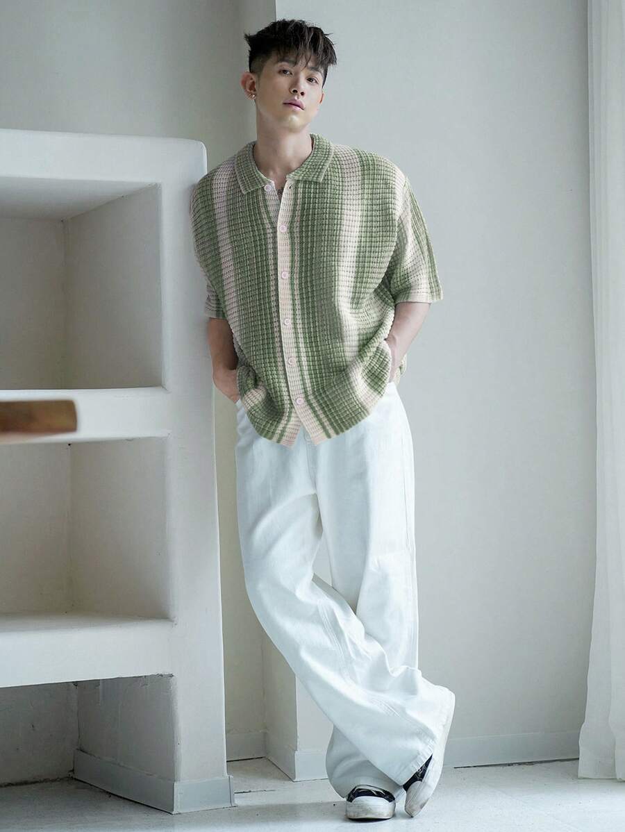 Chemise au crochet à manches courtes avec col à revers — décontractée et légère