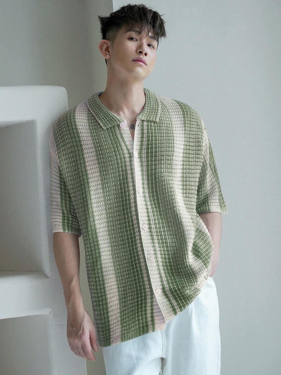 Chemise au crochet à manches courtes avec col à revers — décontractée et légère