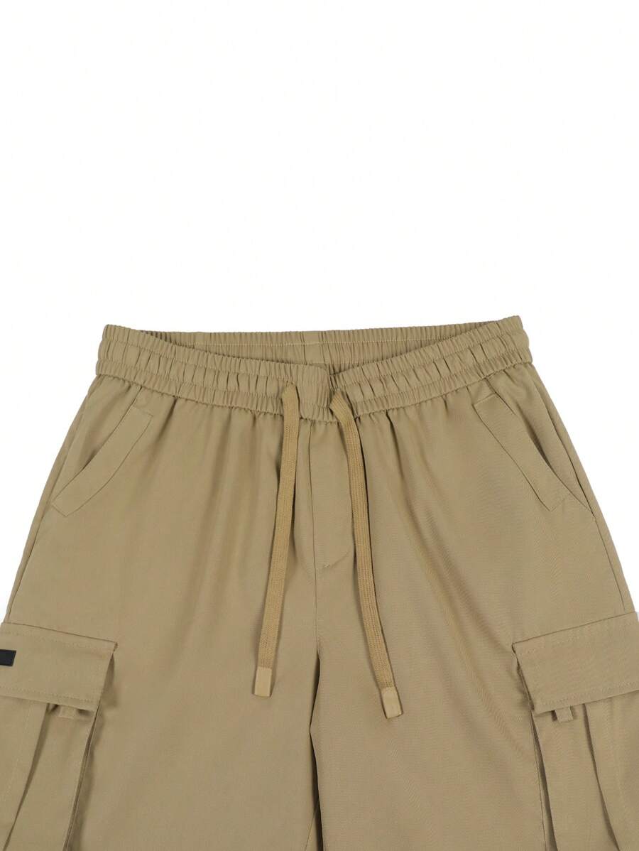Shorts cargo pour hommes avec taille à cordon de serrage et poches latérales