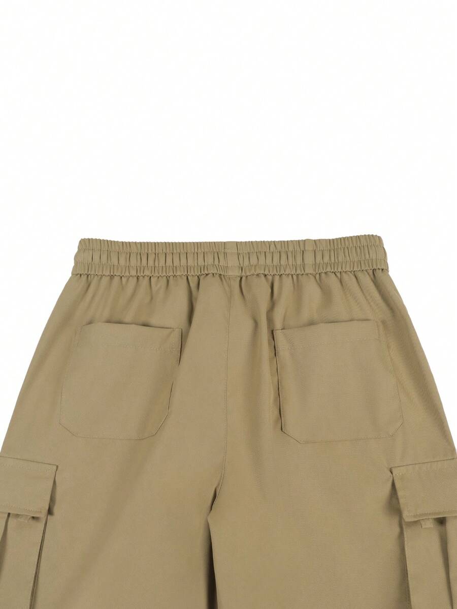 Shorts cargo pour hommes avec taille à cordon de serrage et poches latérales
