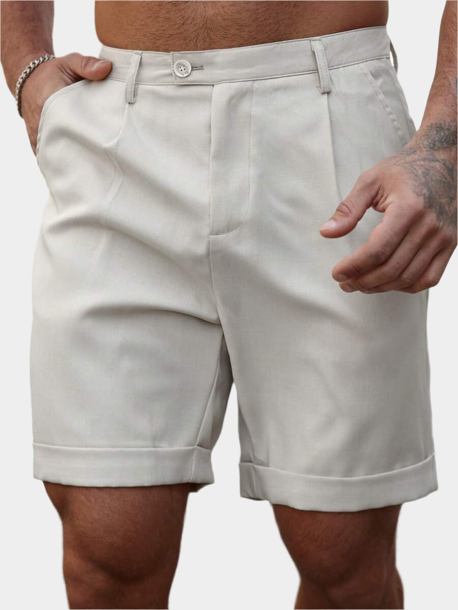 Bermuda coupe droite avec braguette boutonnée – Vêtements décontractés pour homme