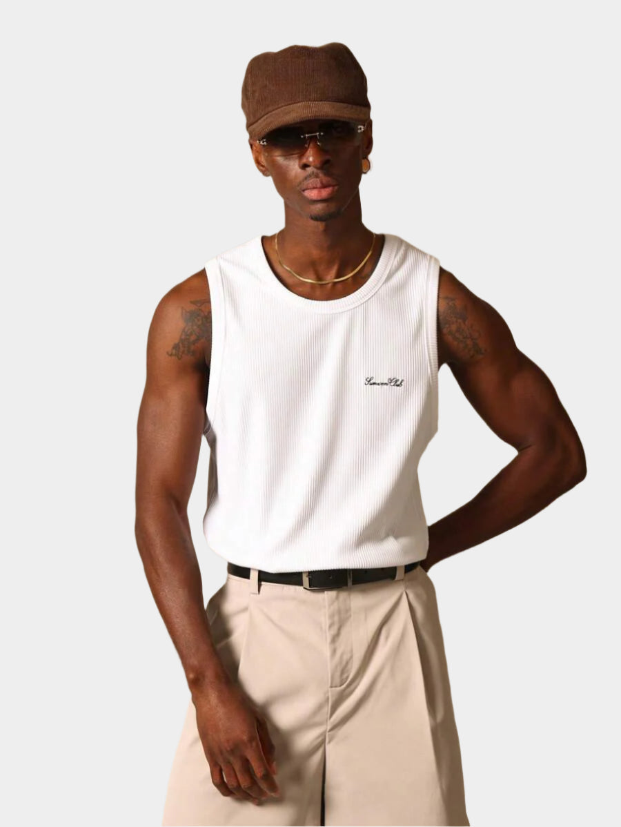 Chemises athlétique côtelé haut de gamme sans manches - Haut d'été Activewear