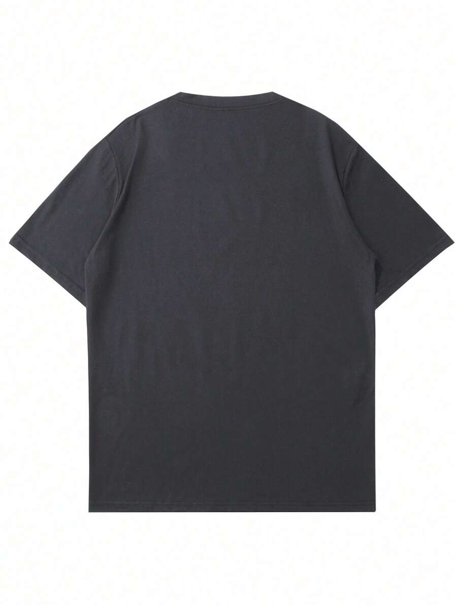 Chemise à col rond imprimée rayures style casual moderne été