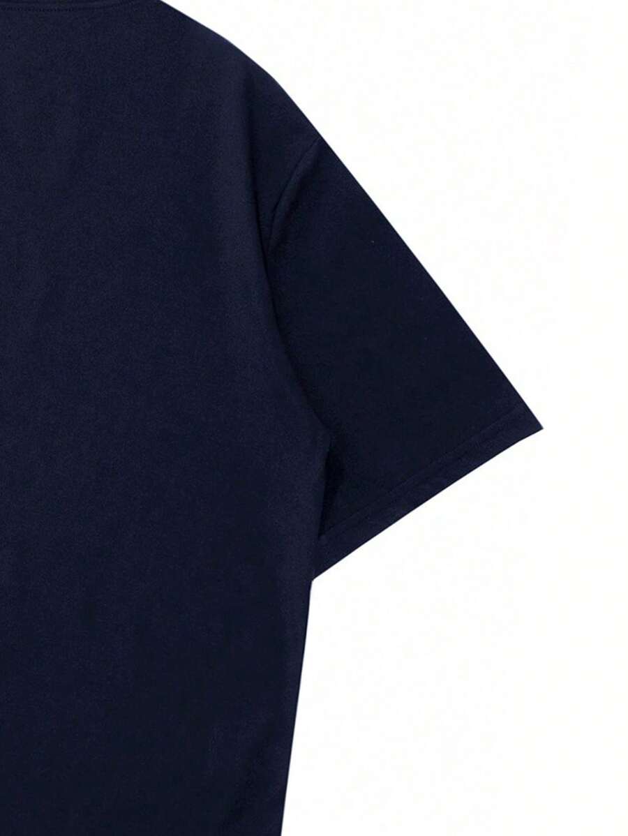 Chemise à col rond imprimée rayures style casual moderne été