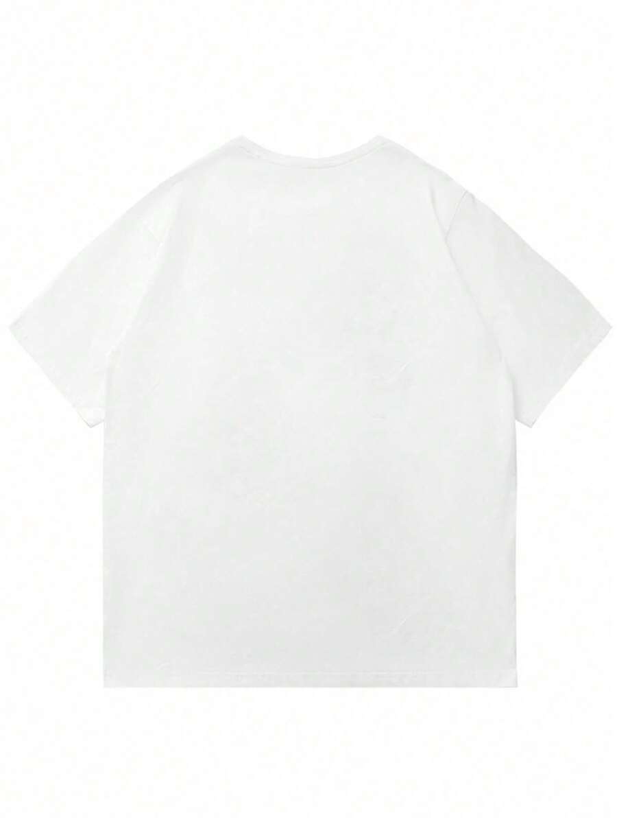 Chemise à col rond imprimée rayures style casual moderne été