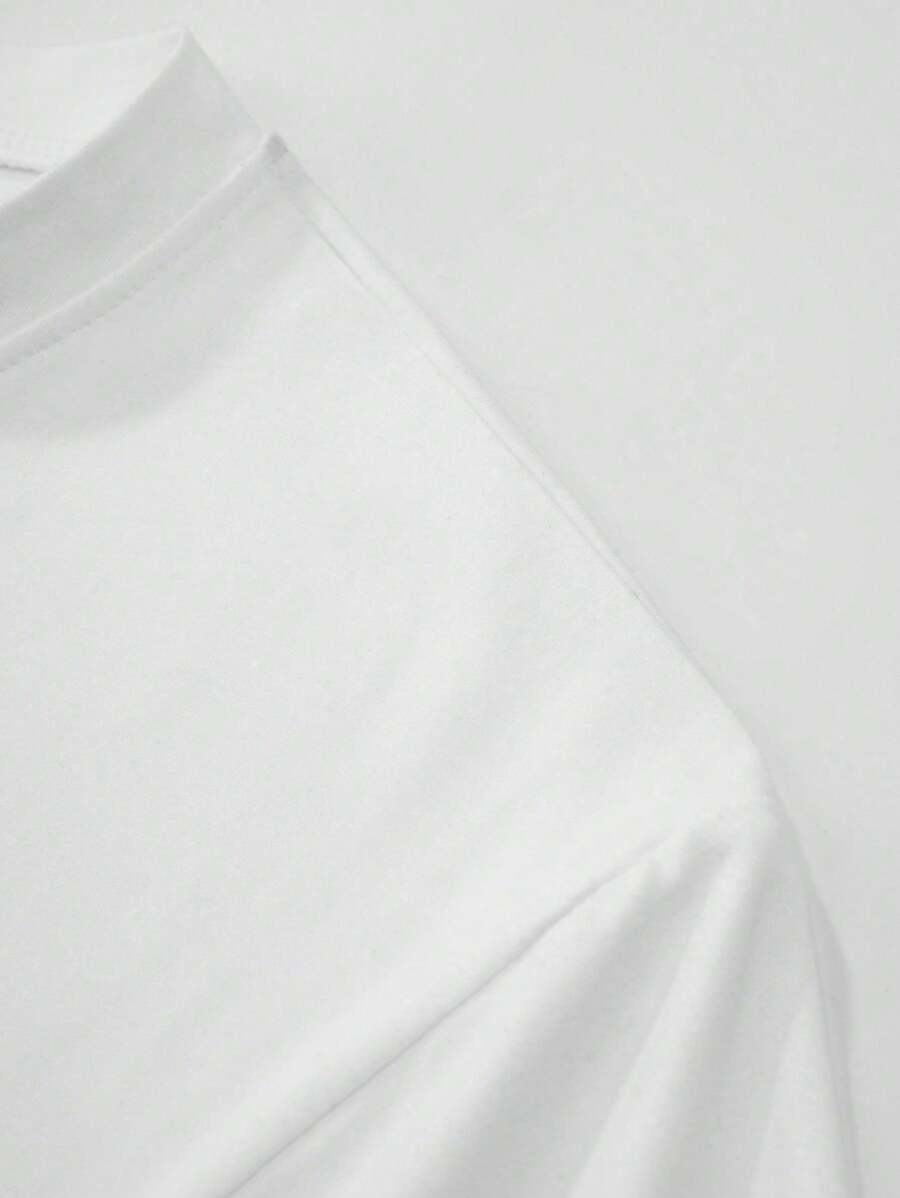 Chemise à col rond imprimée rayures style casual moderne été
