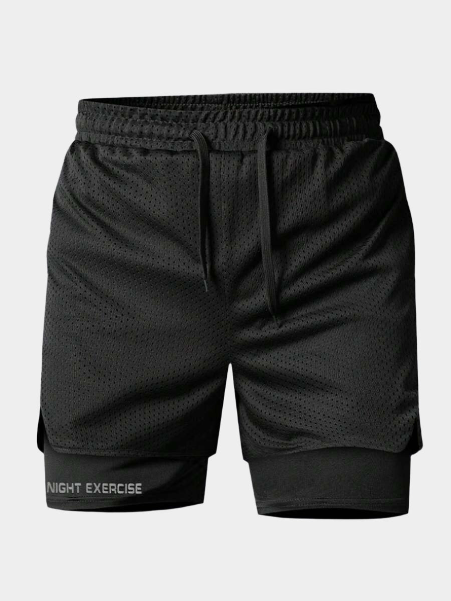Shorts de sport doublés séchage rapide avec taille élastique imprimé