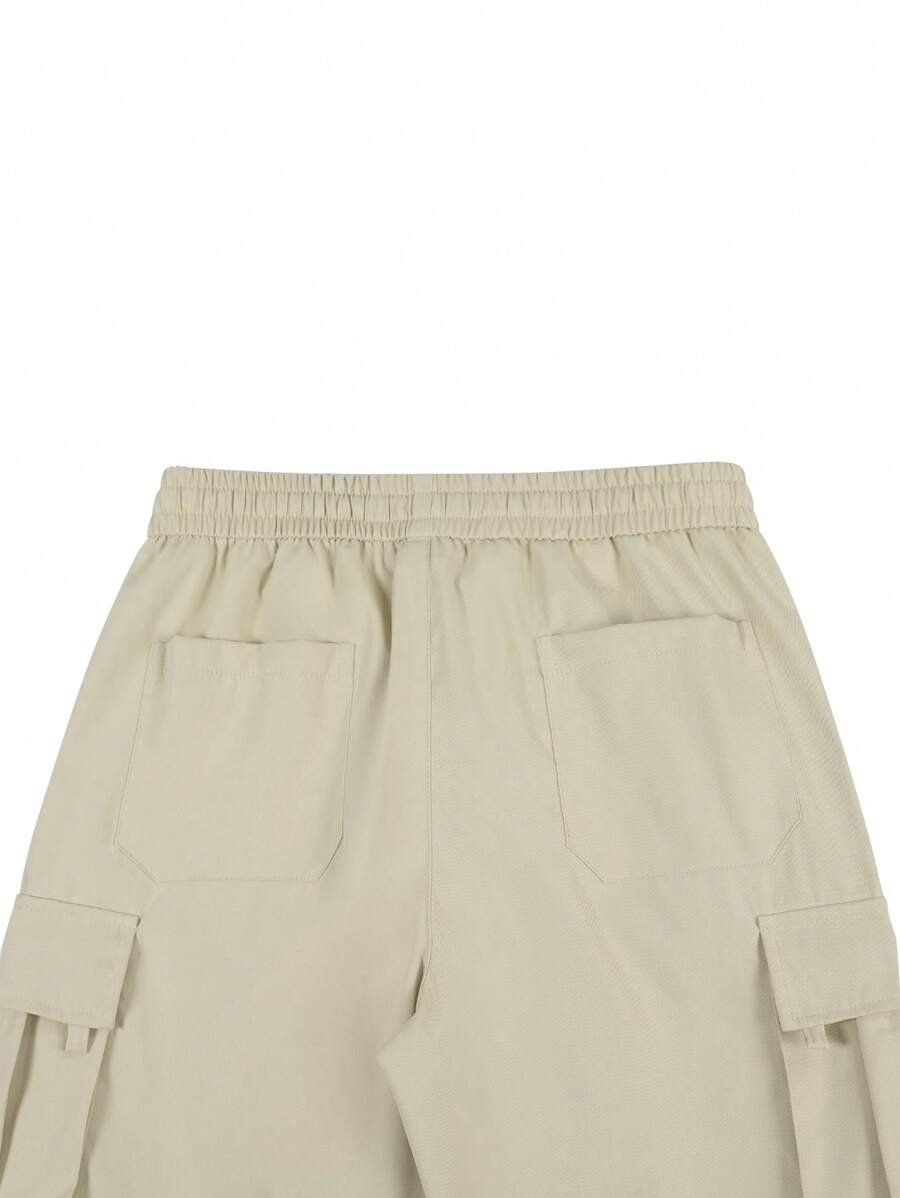 Shorts cargo pour hommes avec taille à cordon de serrage et poches latérales