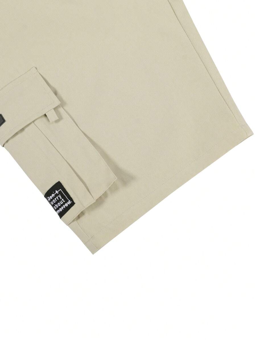 Shorts cargo pour hommes avec taille à cordon de serrage et poches latérales