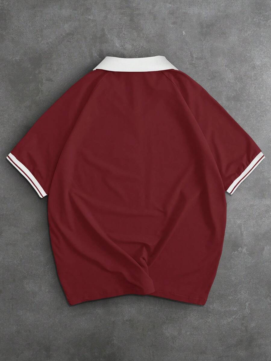 Polo à manches courtes imprimé numérique pour homme, style sport décontracté
