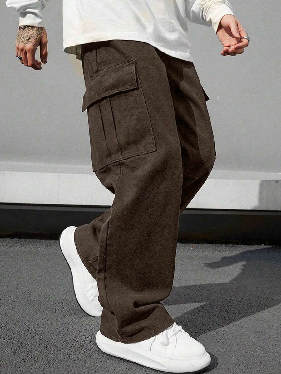 Pantalon cargo décontracté streetwear multi-poches pour homme