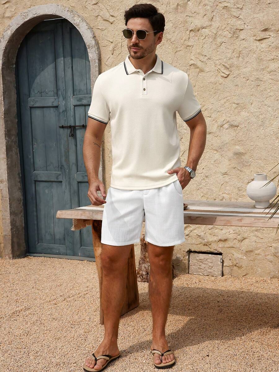 Polo uni à manches courtes - Mode décontractée pour homme en été