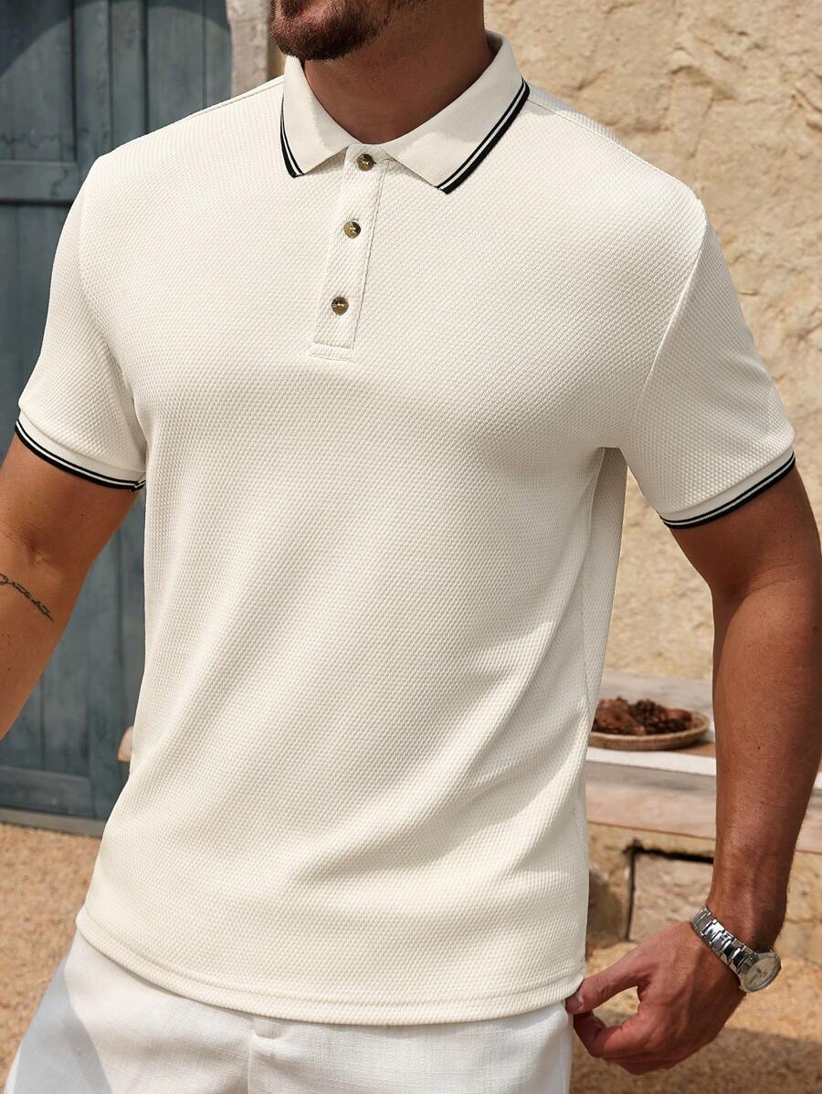 Polo uni à manches courtes - Mode décontractée pour homme en été