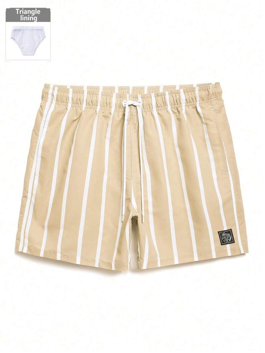 Short décontracté à rayures et taille élastique – Short à séchage rapide pour homme