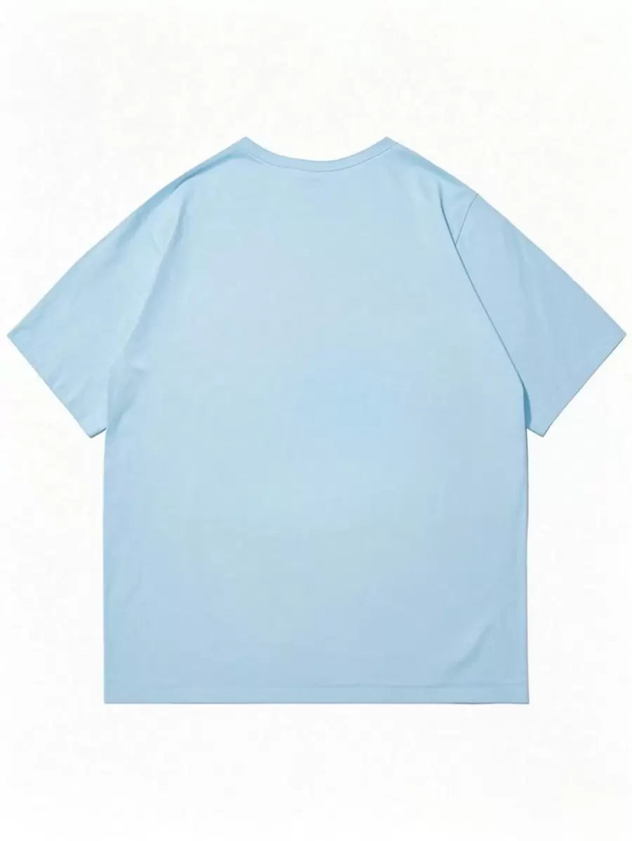 Chemise à col rond imprimée rayures style casual moderne été