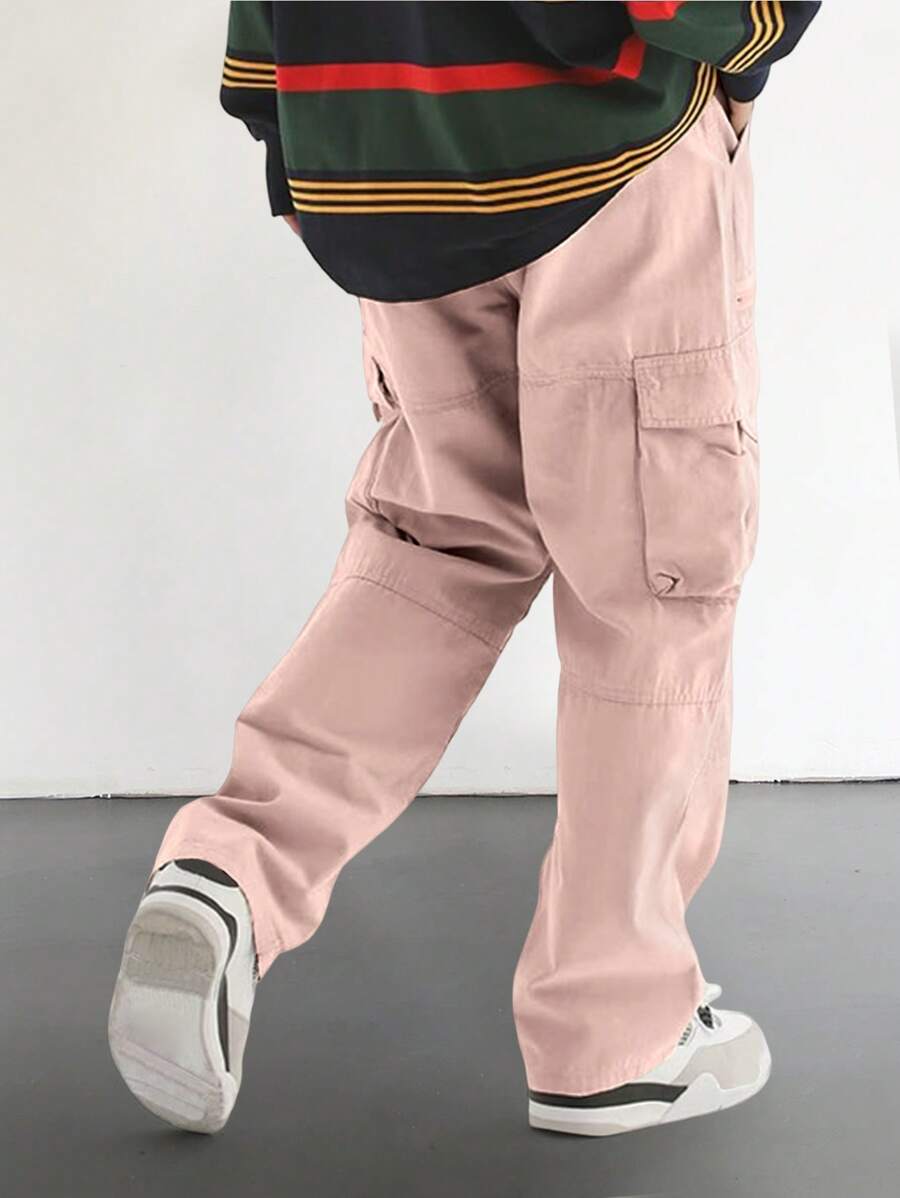 Pantalon cargo homme coupe ample avec poches rabat style décontracté