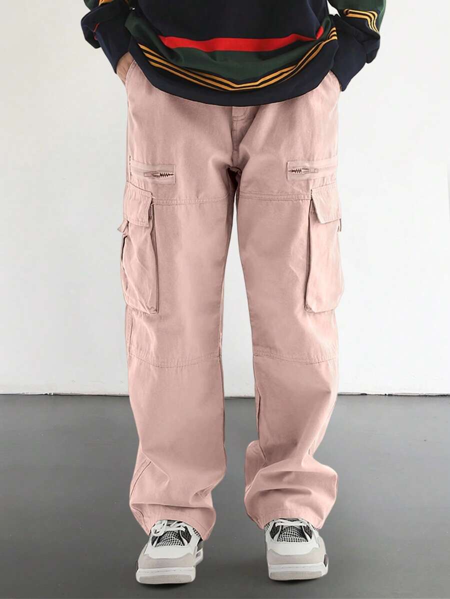 Pantalon cargo homme coupe ample avec poches rabat style décontracté