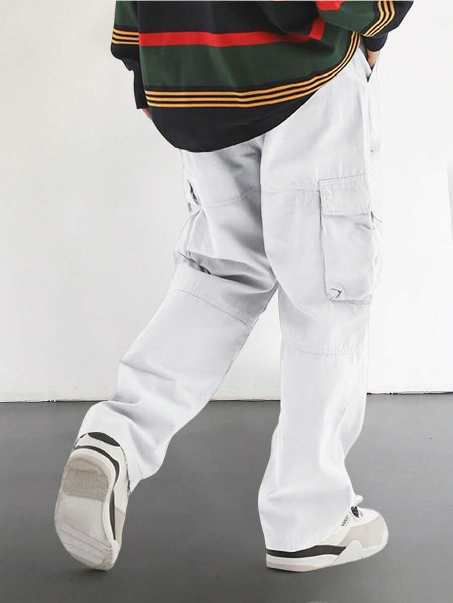 Pantalon cargo homme coupe ample avec poches rabat style décontracté