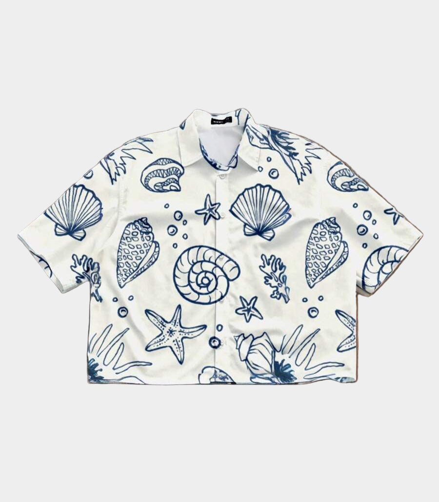 Chemise jacquard à manches courtes et imprimé graphique pour homme