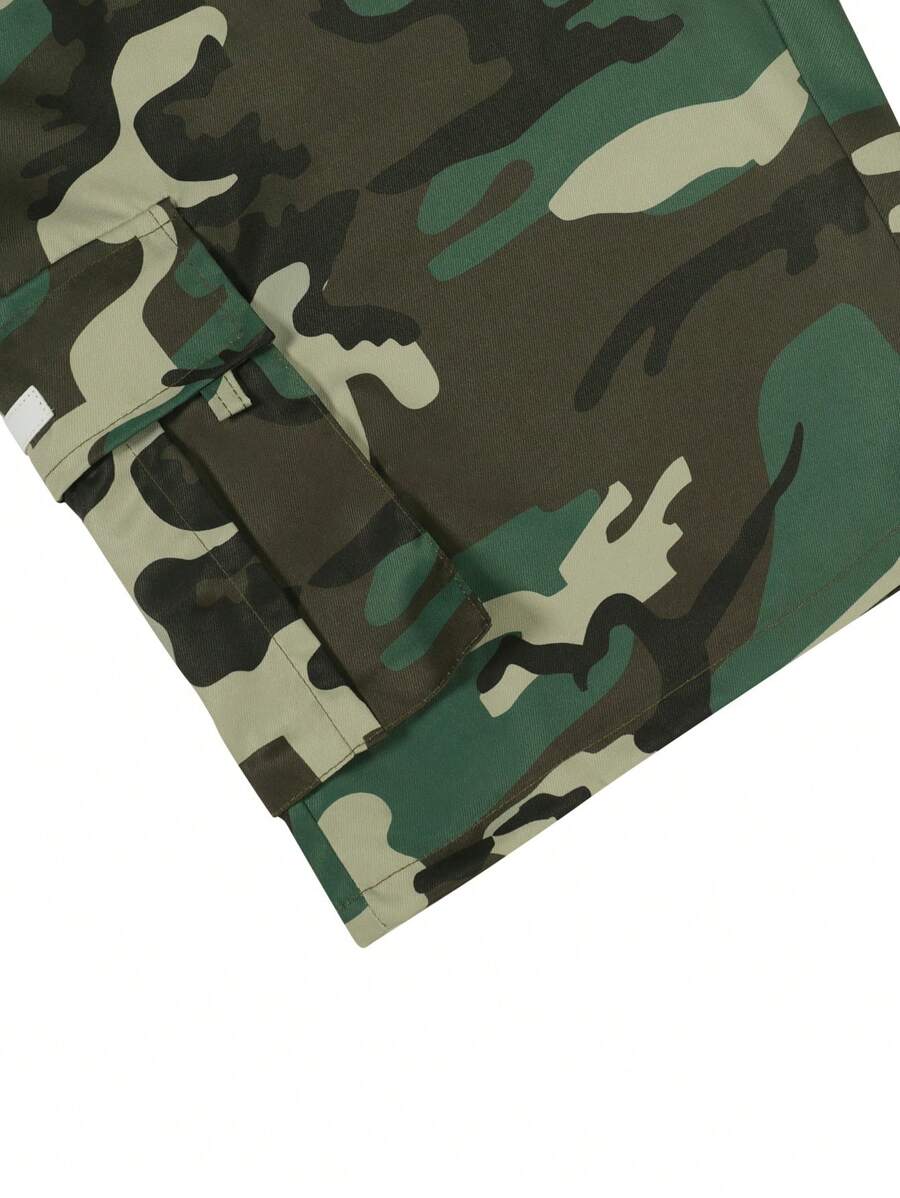 Shorts cargo pour hommes avec taille à cordon de serrage et poches latérales