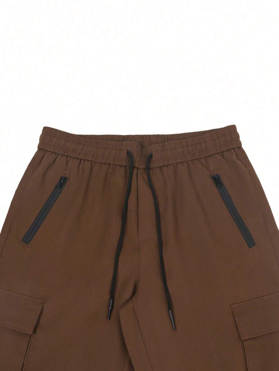 Short cargo décontracté à cordon de serrage pour homme – Utilitaire multi-poches