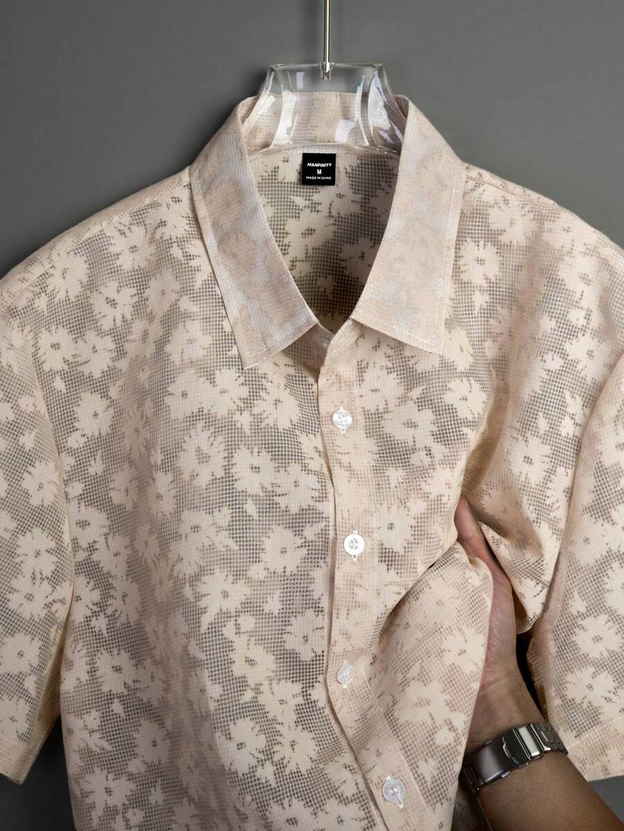 Chemise Jacquard à bulles pour homme - Style festival décontracté