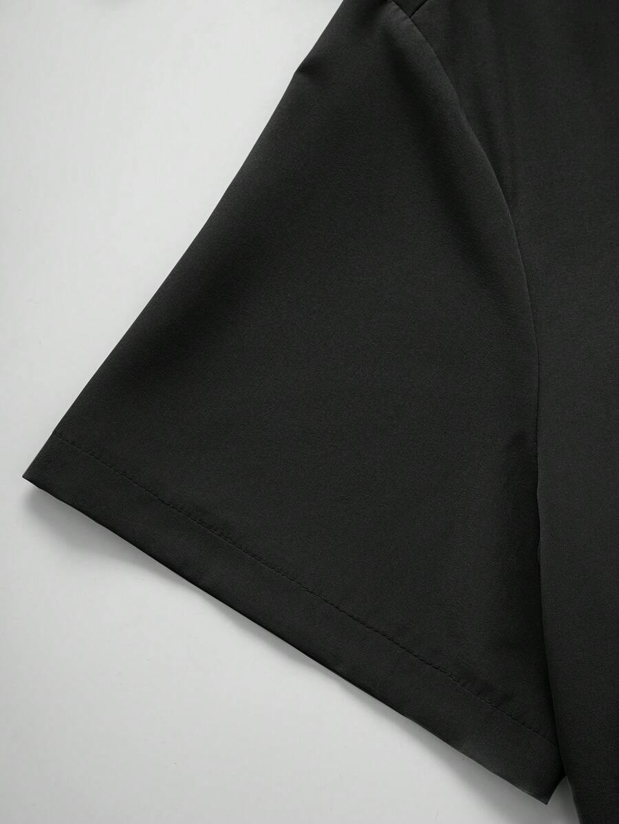 Chemise jacquard ample à manches courtes pour homme - Décontracté et urbain