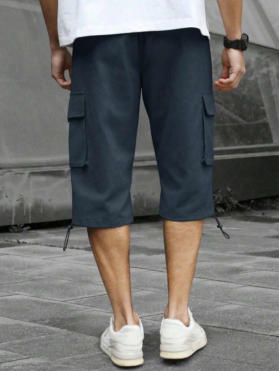 Short cargo décontracté à cordon de serrage pour homme – Utilitaire multi-poches