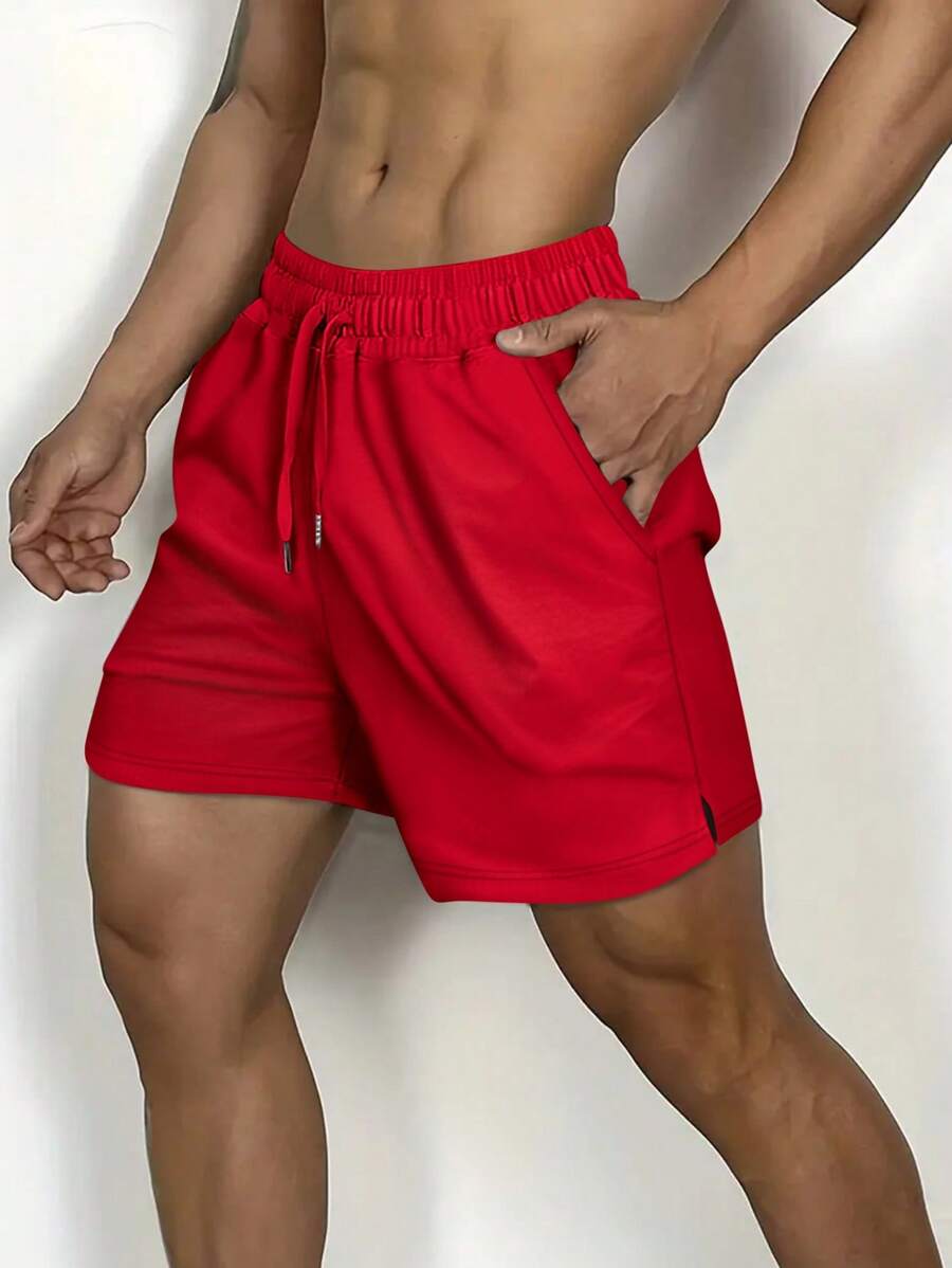 Shorts de sport minimalistes avec taille élastique et cordon ajustable