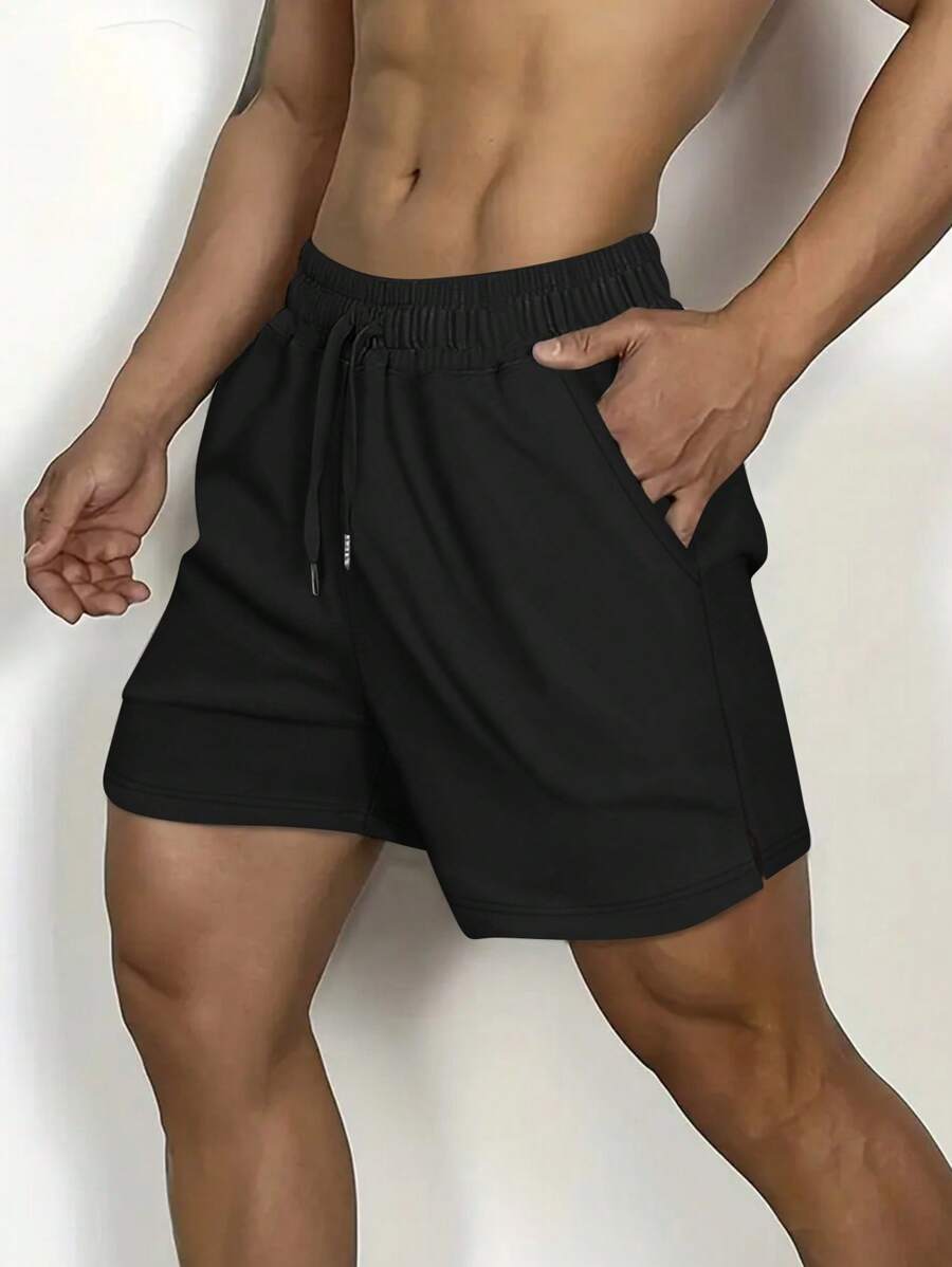 Shorts de sport minimalistes avec taille élastique et cordon ajustable
