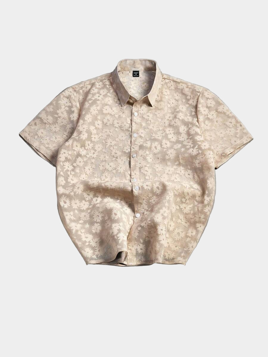 Chemise Jacquard à bulles pour homme - Style festival décontracté
