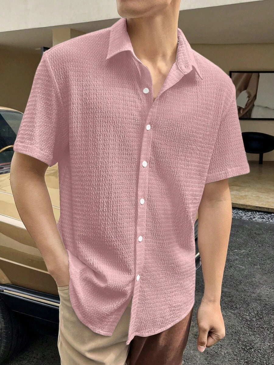 Chemise boutonnée à épaules tombantes coupe régulière pour homme