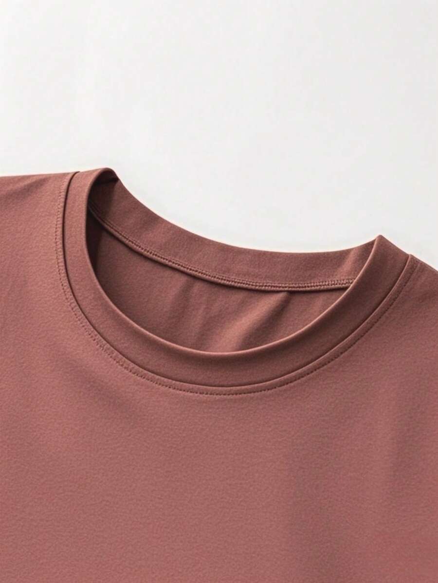 Chemise à col rond imprimée rayures style casual moderne été
