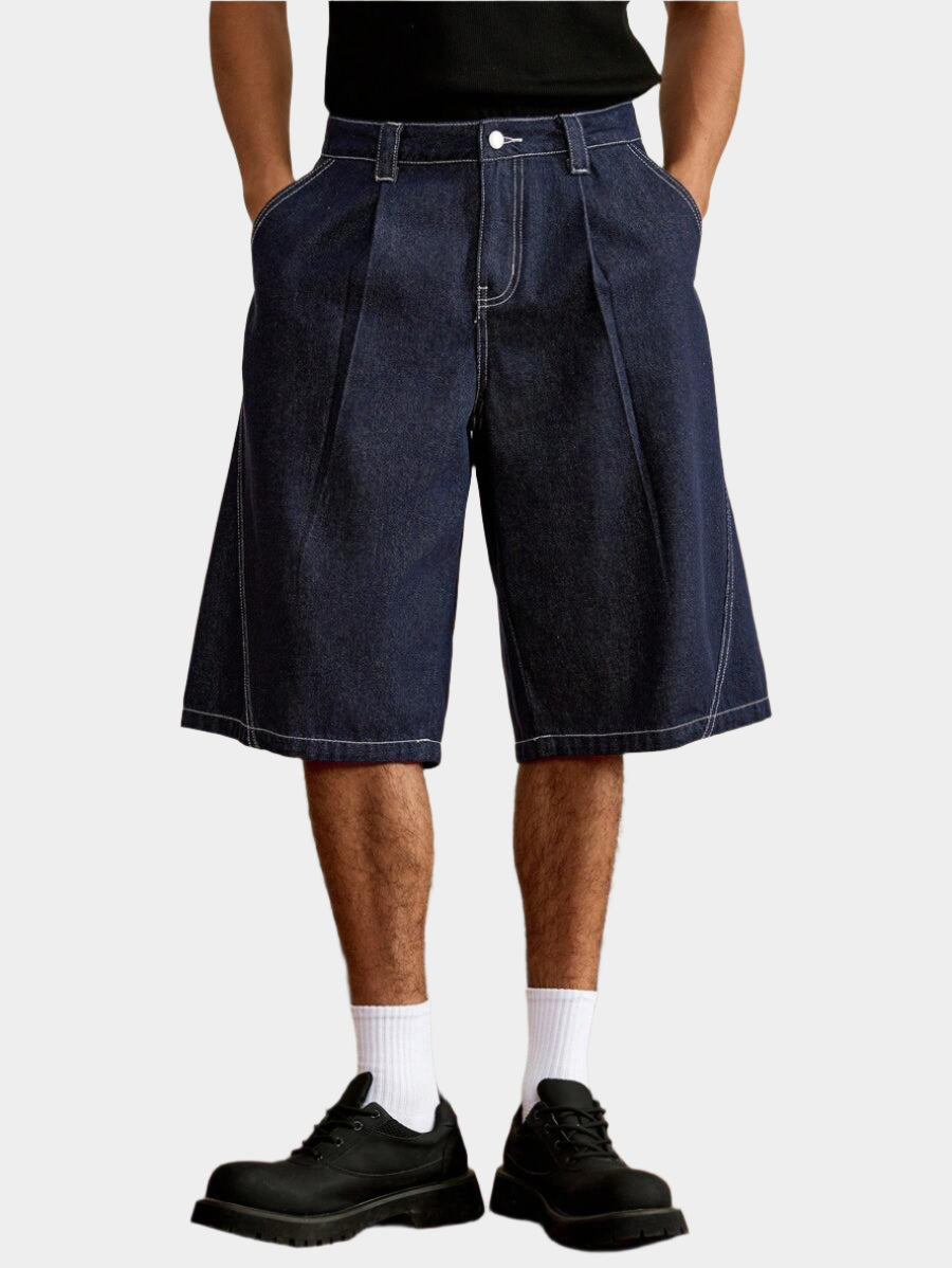 Bermuda en denim décontracté pour homme – Coupe streetwear ample