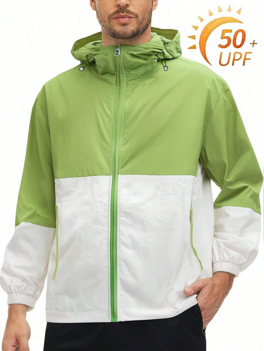Veste coupe-vent légère à capuche pour homme – Fermeture éclair