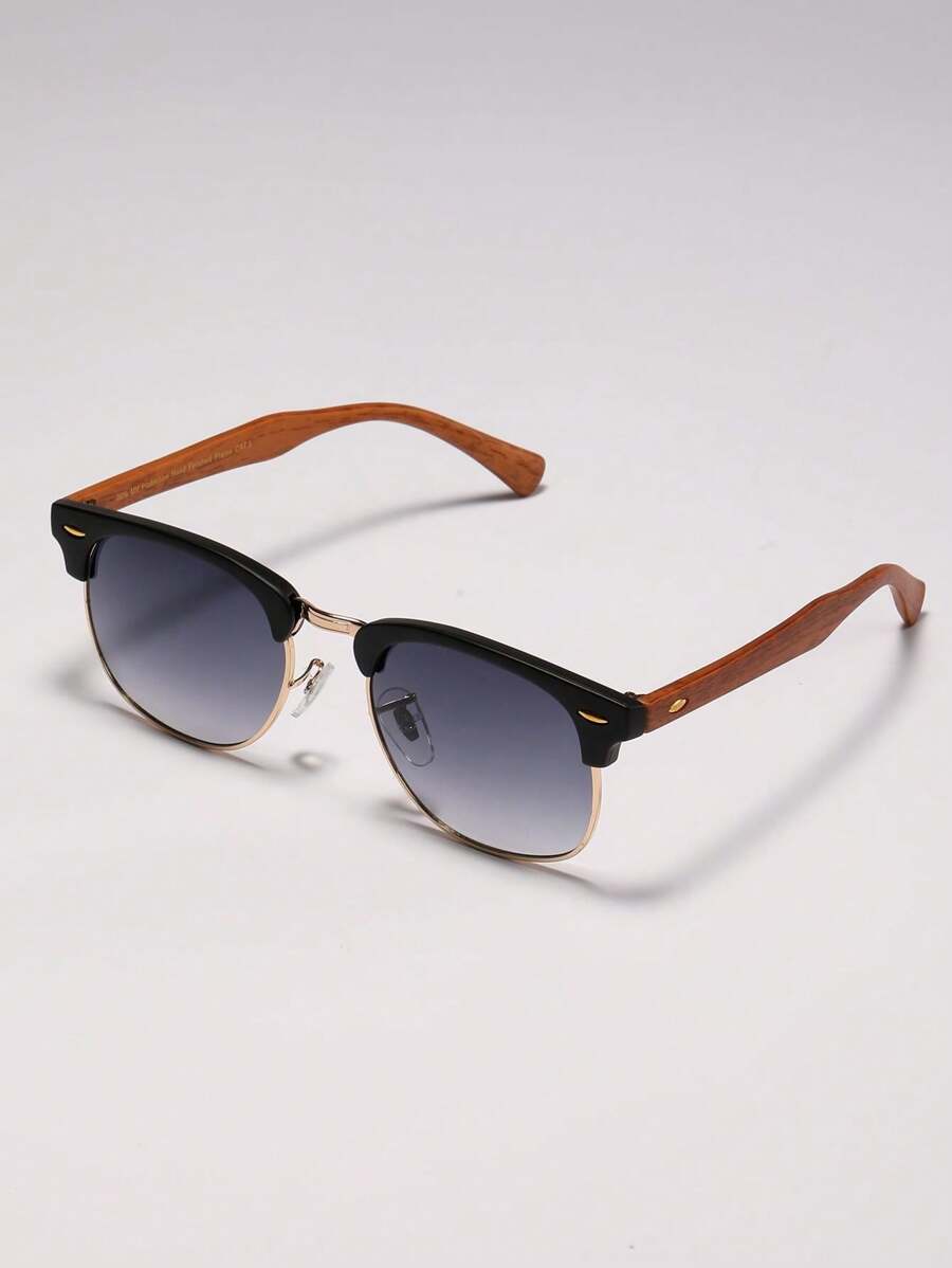 Lunettes de soleil à monture métallique avec verres réfléchissants dégradés